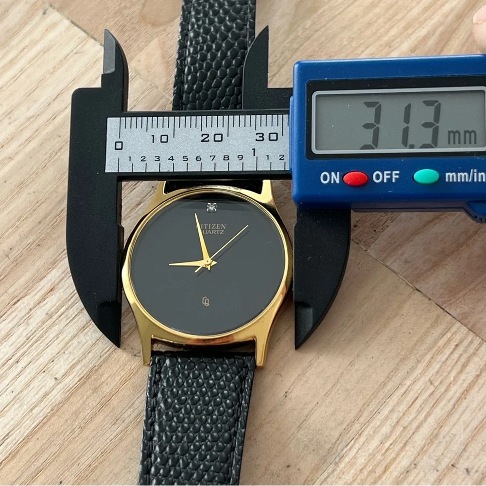 Citizen Gold Case Black Dial Men's Quartz Watch